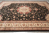 Load image into Gallery viewer, 9.9 X 13.9 Quality Wool and Silk Sino Tabriz Rug Black#PIX-10029