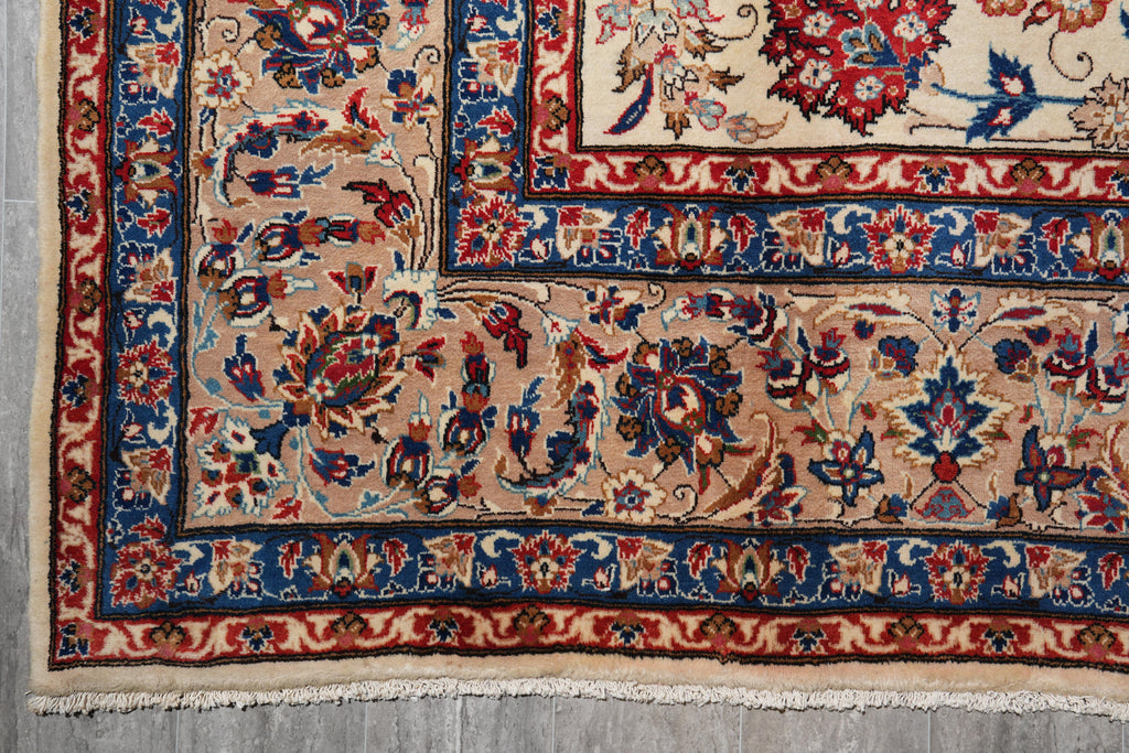 9.10 x 13.2 Persian Esfahan Wool Rug Estate Carpet #F-4122