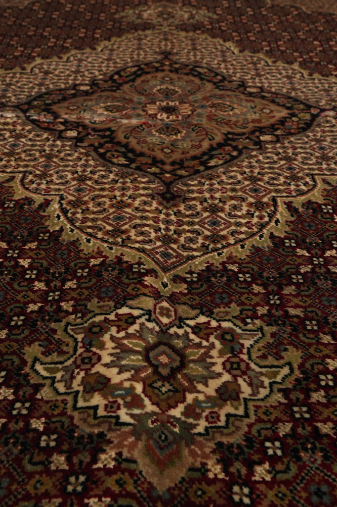 6.6 x 8.3 High Quality Wool and Silk Hand-Knotted Tabriz Mahi Herati Area Rug #F-3070