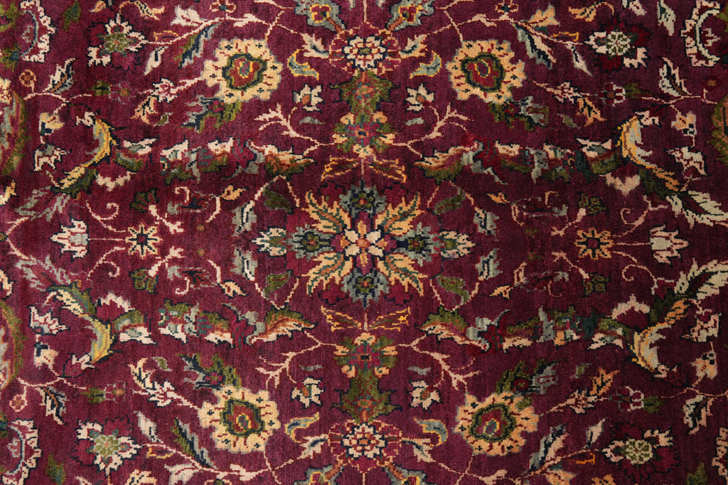 9.11 x 13.10 Burgundy Green Quality Handmade Jaipur Rug #F-4439