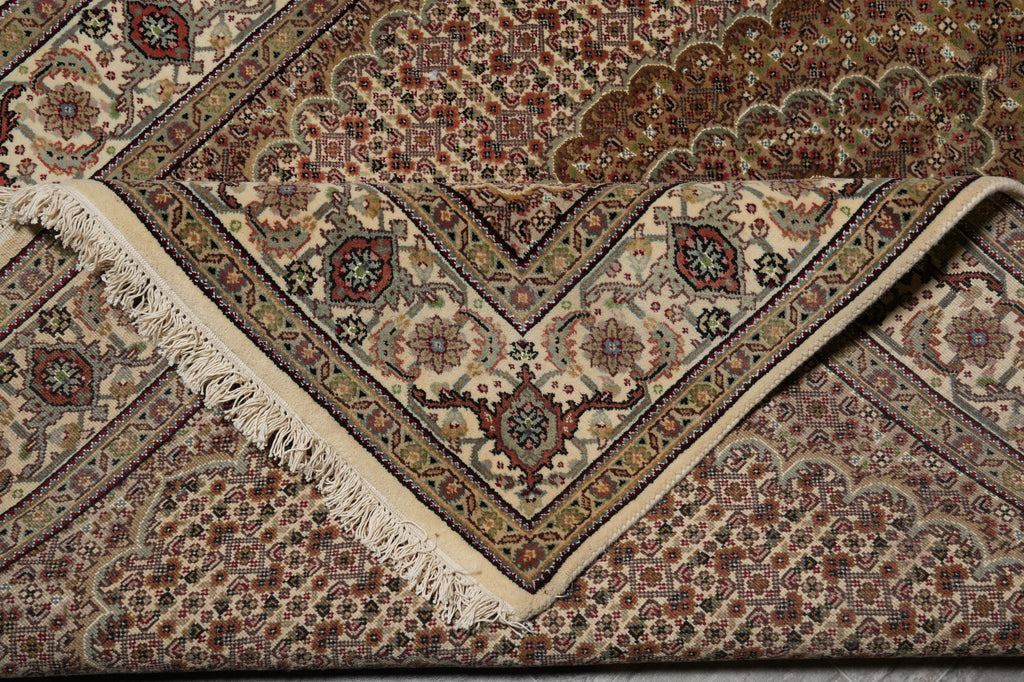 5 x 7 Earthy Tone Wool Silk Hand-Knotted Tabriz Mahi Rug #F-3072