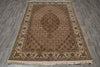Load image into Gallery viewer, 5 x 7 Earthy Tone Wool Silk Hand-Knotted Tabriz Mahi Rug #F-3072