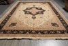 Load image into Gallery viewer, 10.2 x 14.7 Wool and Silk Quality Hand-Knotted Rug Ivory Black #PIX-5896
