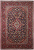 Load image into Gallery viewer, 7.9 x 11.2 Authentic Persian Kashan Rug Navy Blue #F-4124