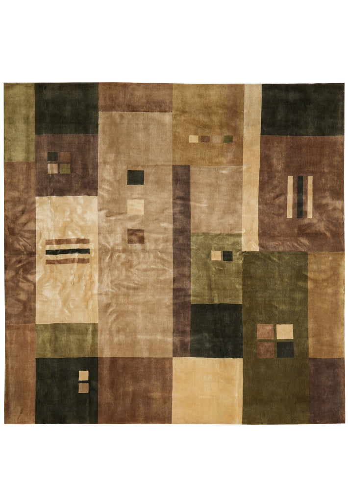 11 x 11 Feet Square Contemporary Wool Handmade Rug #PIX-16712B