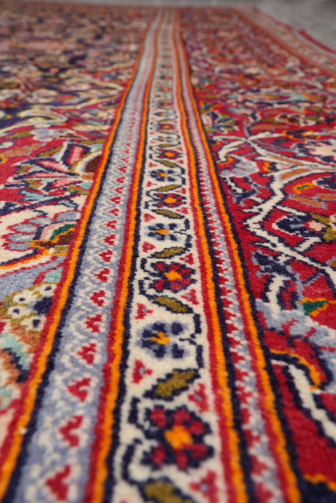 7.9 x 11.2 Authentic Persian Kashan Rug Navy Blue #F-4124