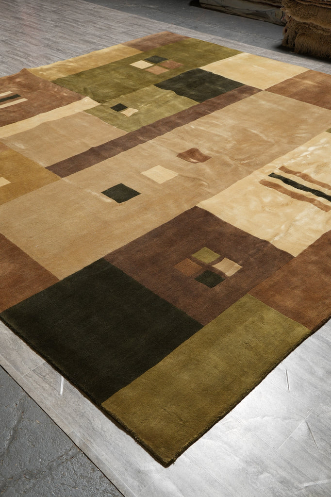 11 x 11 Feet Square Contemporary Wool Handmade Rug #PIX-16712B