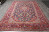 Load image into Gallery viewer, 7.9 x 11.2 Authentic Persian Kashan Rug Navy Blue #F-4124
