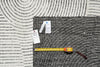 Load image into Gallery viewer, 7.7 x 10 Modern Handmade Rug White Black #F-3324