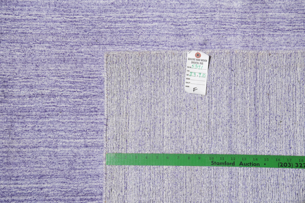8.3 x 10 Solid Plain Color Lavander Handmade Wool Contemporary Rug #F-5391