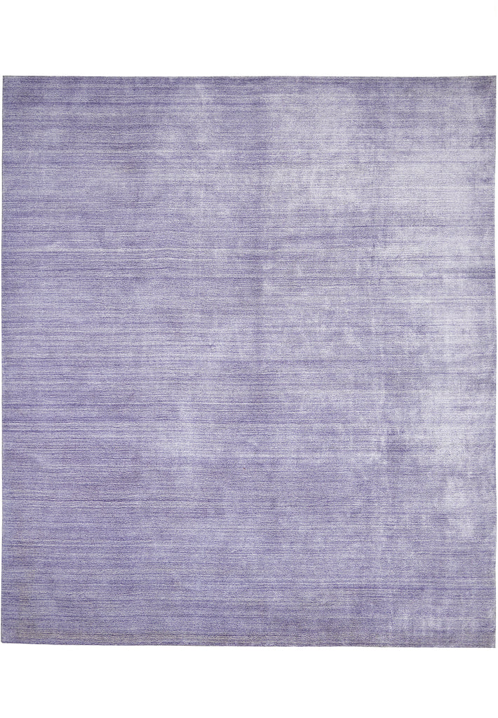 8.3 x 10 Solid Plain Color Lavander Handmade Wool Contemporary Rug