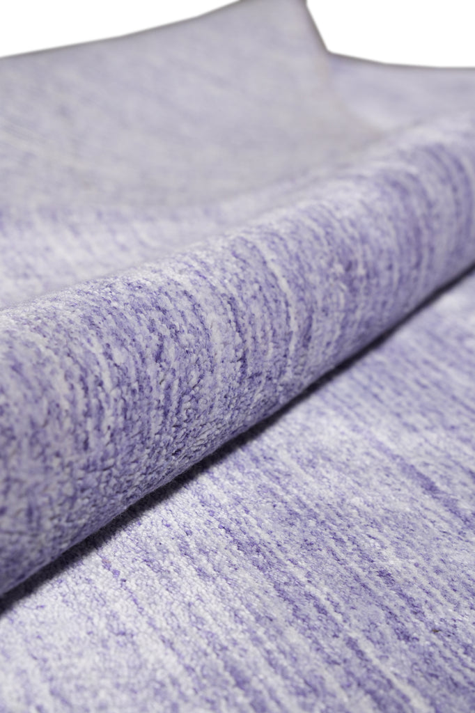 8.3 x 10 Solid Plain Color Lavander Handmade Wool Contemporary Rug #F-5391