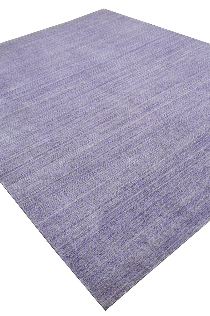 8.3 x 10 Solid Plain Color Lavander Handmade Wool Contemporary Rug #F-5391
