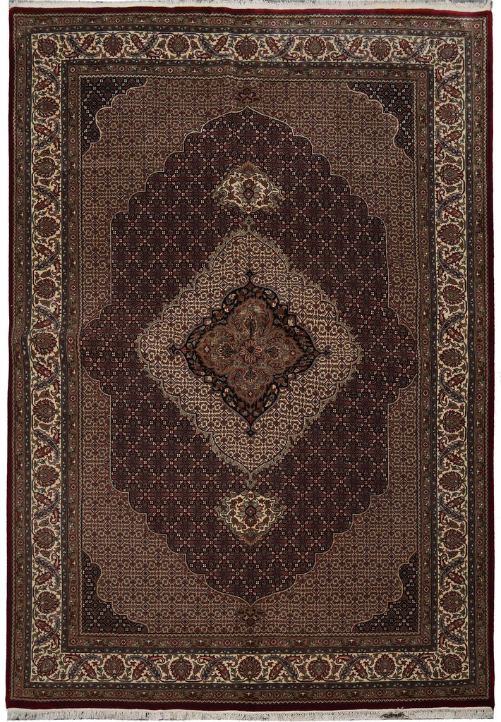6.9 x 9.7 Vibrant Persian Traditional Wool  Silk Hamadan Room Rug 