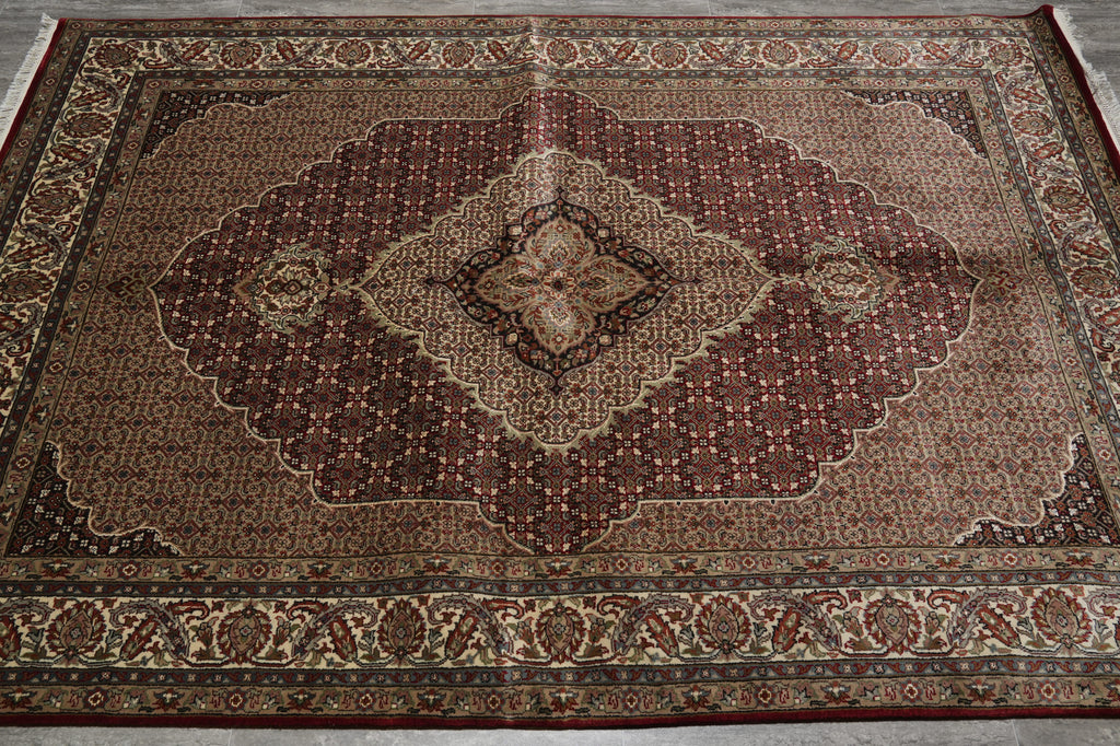 5.8 x 8.3 Quality Wool and Silk Tabriz Mahi Rug Pom Roby #F-3076