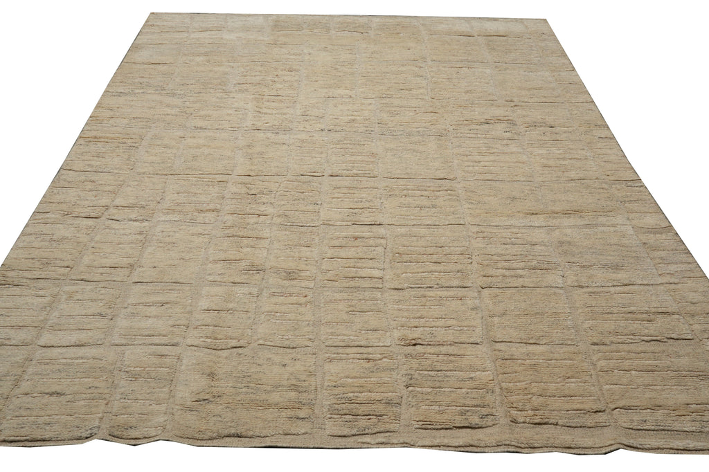 8.4 x 11.6 Natural Wool Contemporary Handmade Imported Rug #F-3318