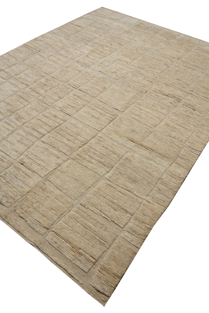 8.4 x 11.6 Natural Wool Contemporary Handmade Imported Rug #F-3318