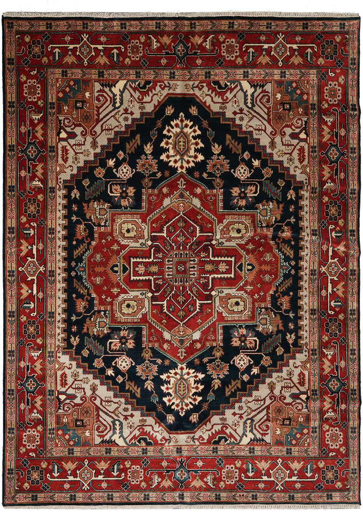 9 x 12 New Handmade Heriz Serapi Rug Dark Blue