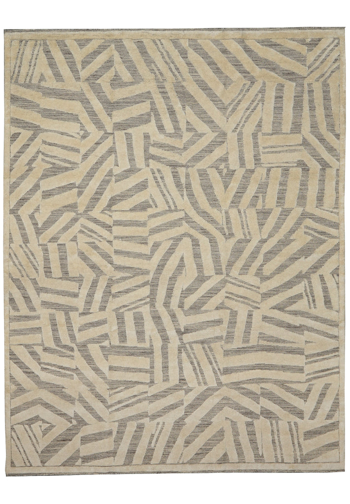 8 x 10 Nice Handmade Modern Rug Carved Wool Pile #F-3312