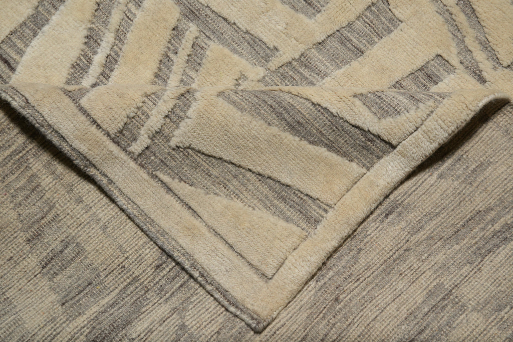 8 x 10 Nice Handmade Modern Rug Carved Wool Pile #F-3312