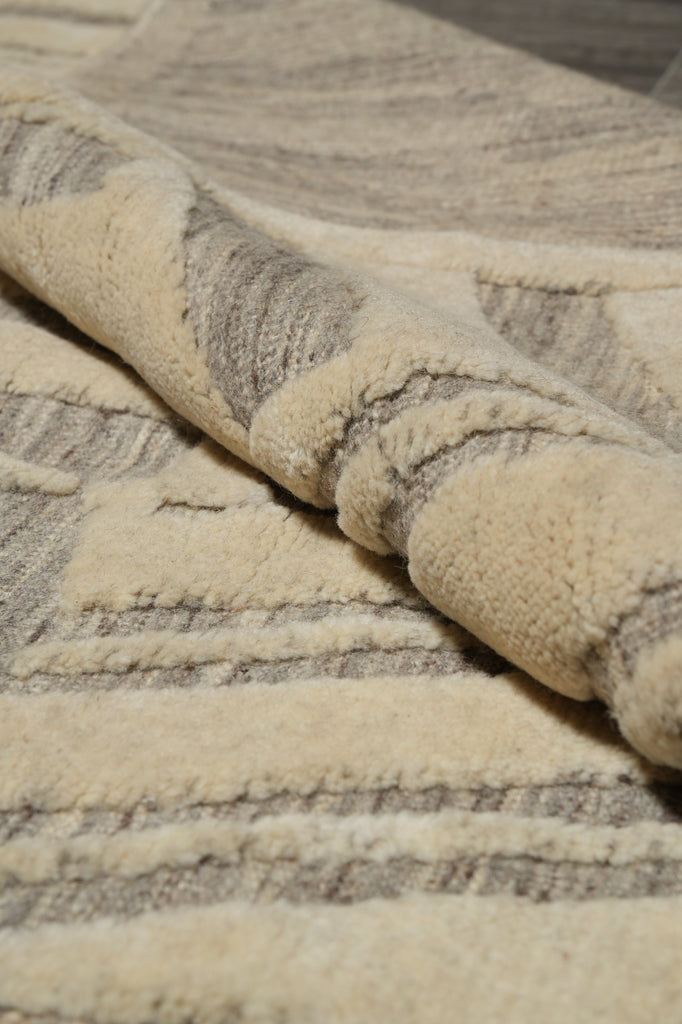 8 x 10 Nice Handmade Modern Rug Carved Wool Pile #F-3312