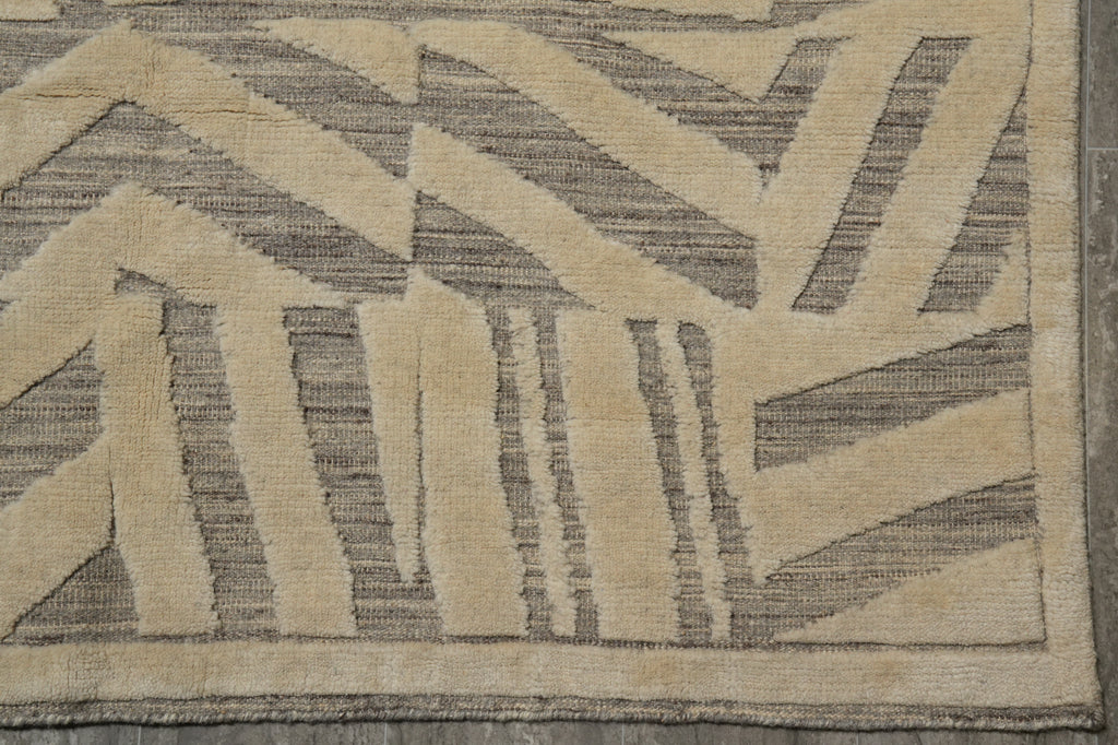8 x 10 Nice Handmade Modern Rug Carved Wool Pile #F-3312