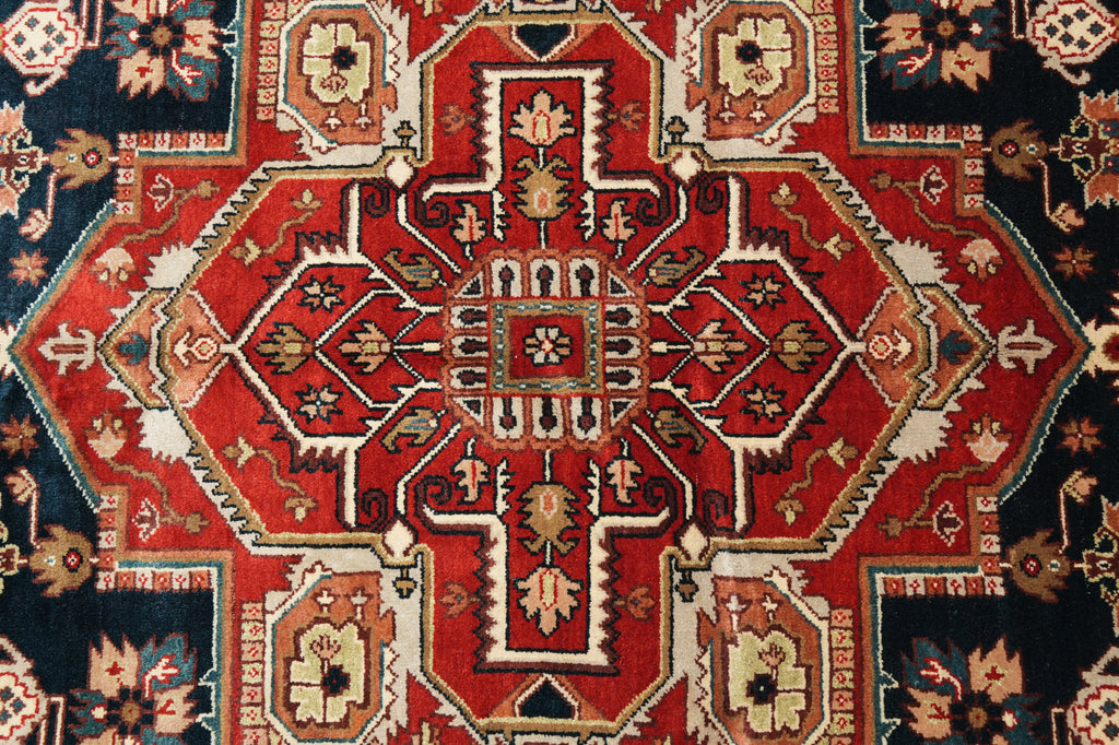 9 x 12 New Handmade Heriz Serapi Rug Dark Blue #F-4440