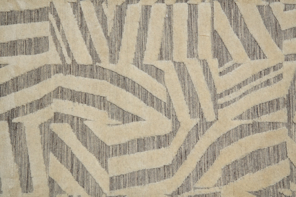 8 x 10 Nice Handmade Modern Rug Carved Wool Pile #F-3312