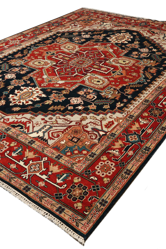 9 x 12 New Handmade Heriz Serapi Rug Dark Blue #F-4440