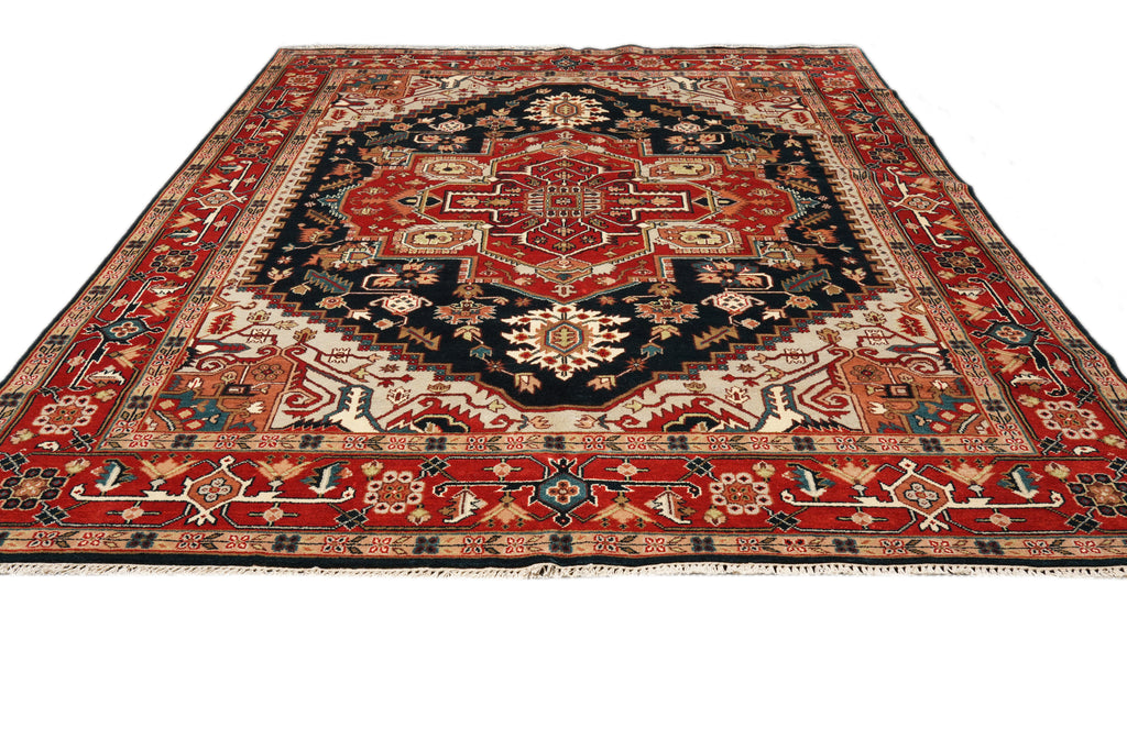 9 x 12 New Handmade Heriz Serapi Rug Dark Blue #F-4440
