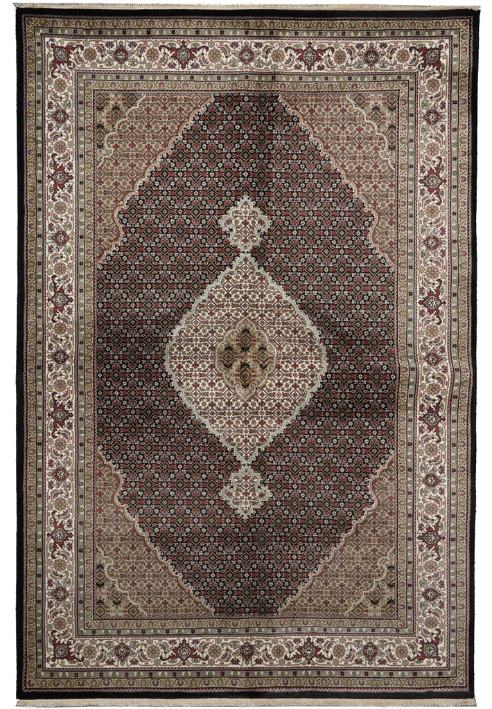 6.8 x 10 Persian Traditional Wool  Silk Hand-Knotted Rug 