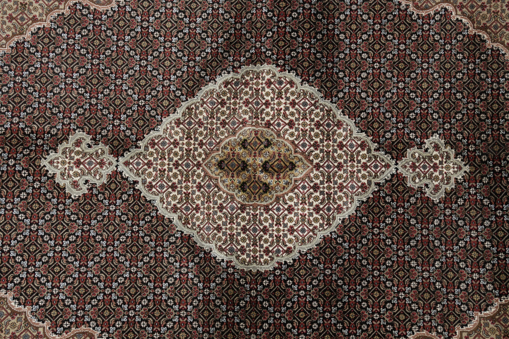 6.8 x 10 Mahi Tabriz Quality Hand-Knotted Wool Silk Hand-Knotted Rug #F-3078
