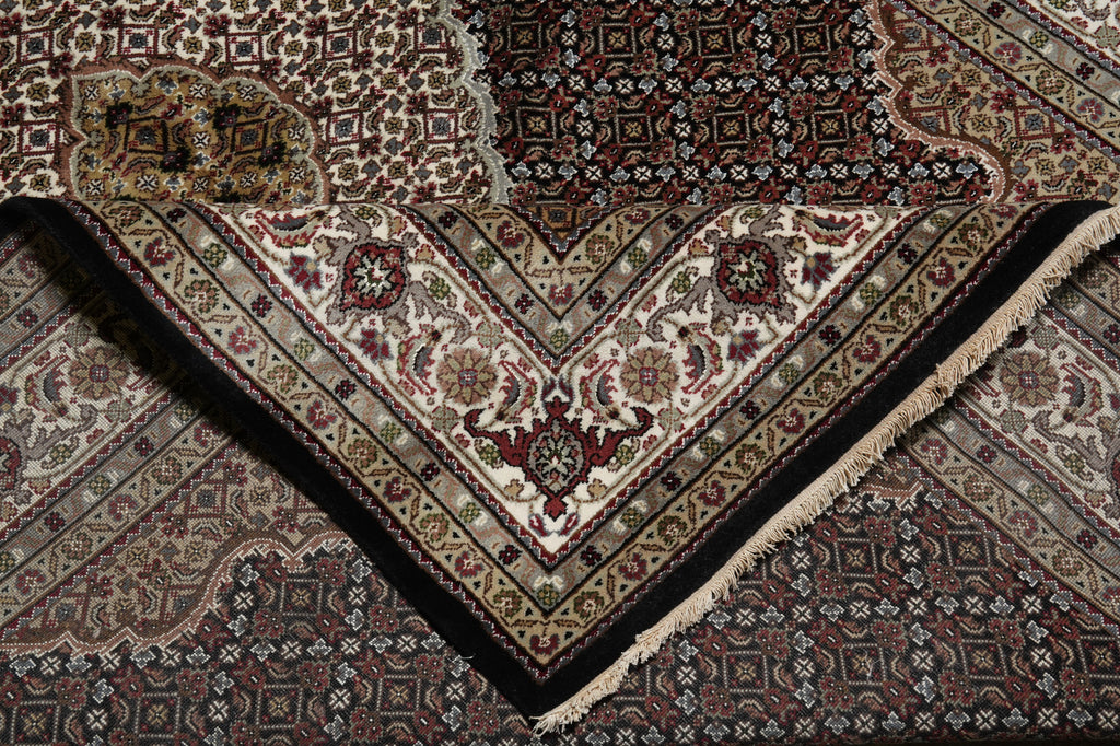 6.8 x 10 Mahi Tabriz Quality Hand-Knotted Wool Silk Hand-Knotted Rug #F-3078