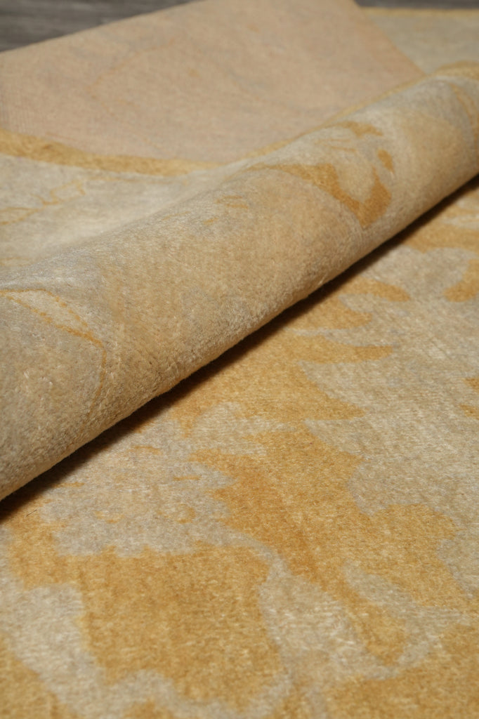 11 x 12.9 New Handmade Contemporary Transitional Rug Gold Oushak #F-3311