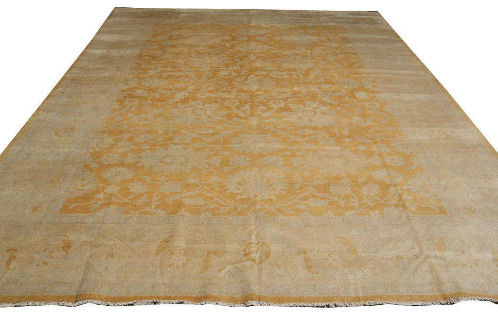 11 x 12.9 New Handmade Contemporary Transitional Rug Gold Oushak #F-3311