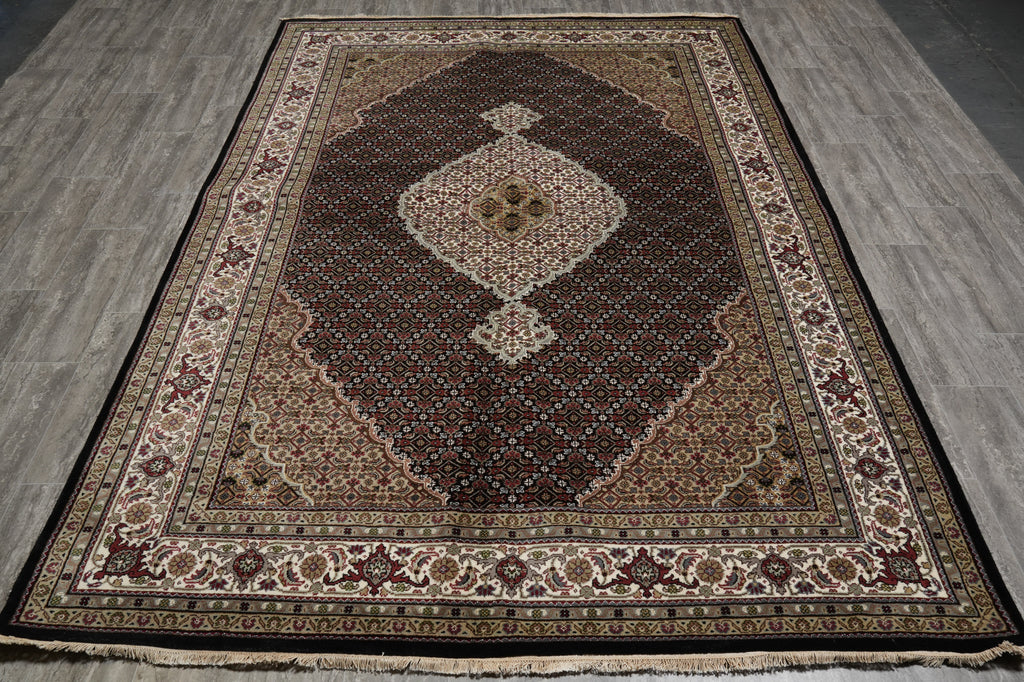 6.8 x 10 Mahi Tabriz Quality Hand-Knotted Wool Silk Hand-Knotted Rug #F-3078