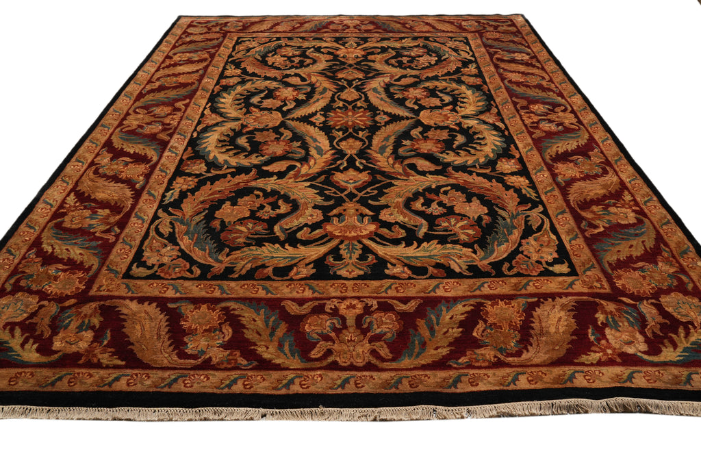9 x 12.4 Black Burgundy Quality Jaipur Rug #LA-52929