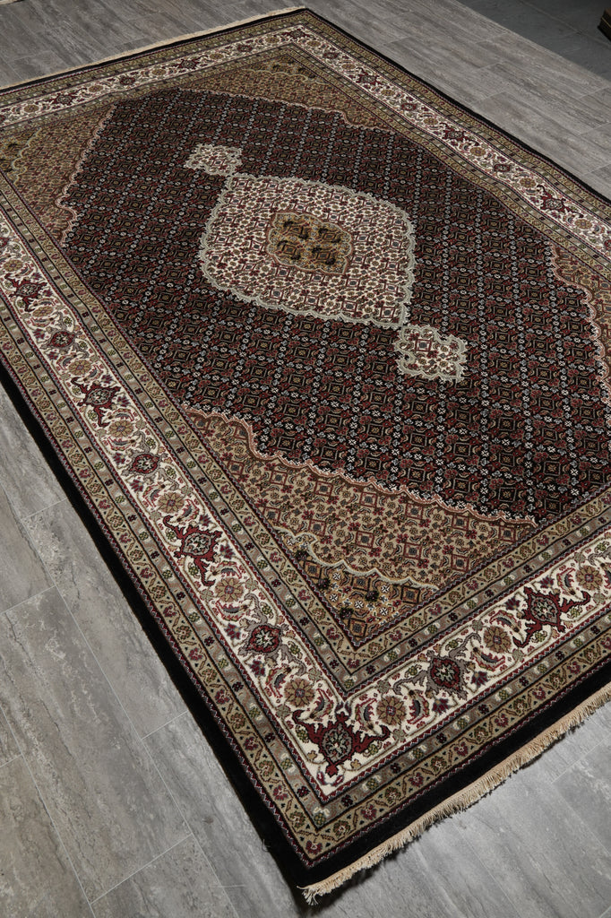 6.8 x 10 Mahi Tabriz Quality Hand-Knotted Wool Silk Hand-Knotted Rug #F-3078