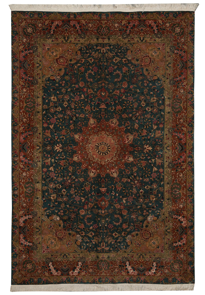 6 x 9 GREEN High Quality Wool & Silk Rug - China #PIX-18797