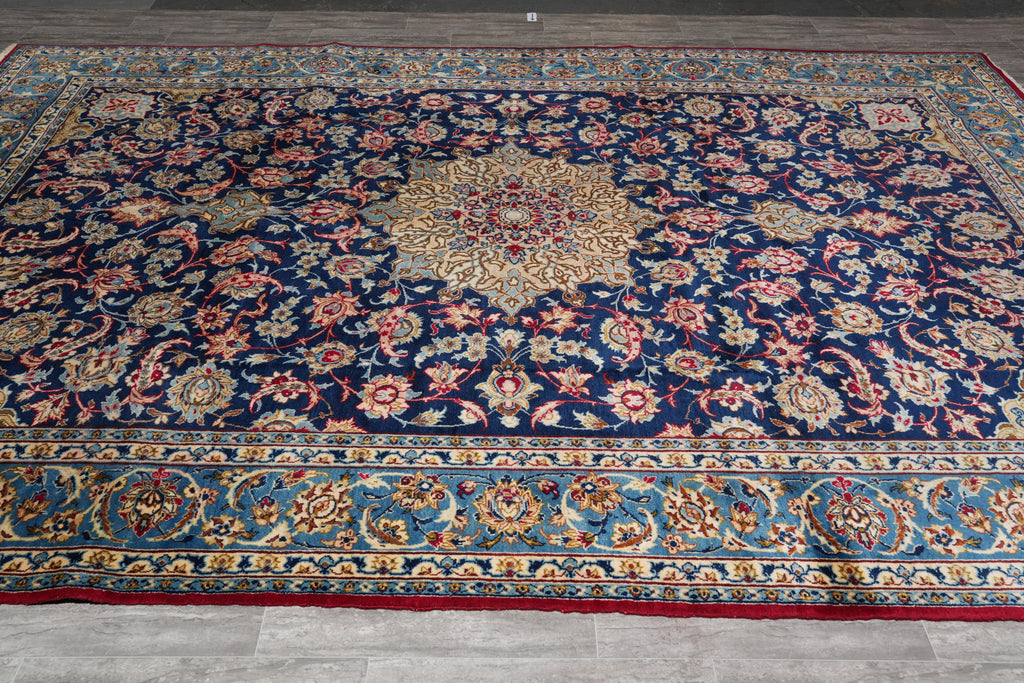 9 x 13 Persian Najaf Esfahan Wool Rug #F-4128