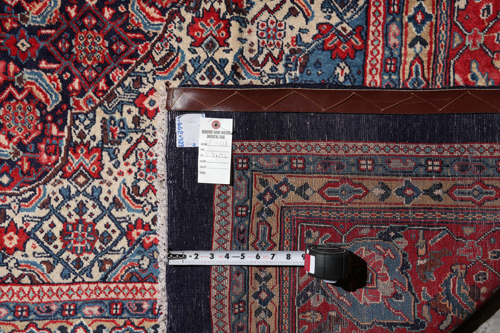10.7 x 14.6 Persian Herati Mahal Rug Navy Blue #F-4129
