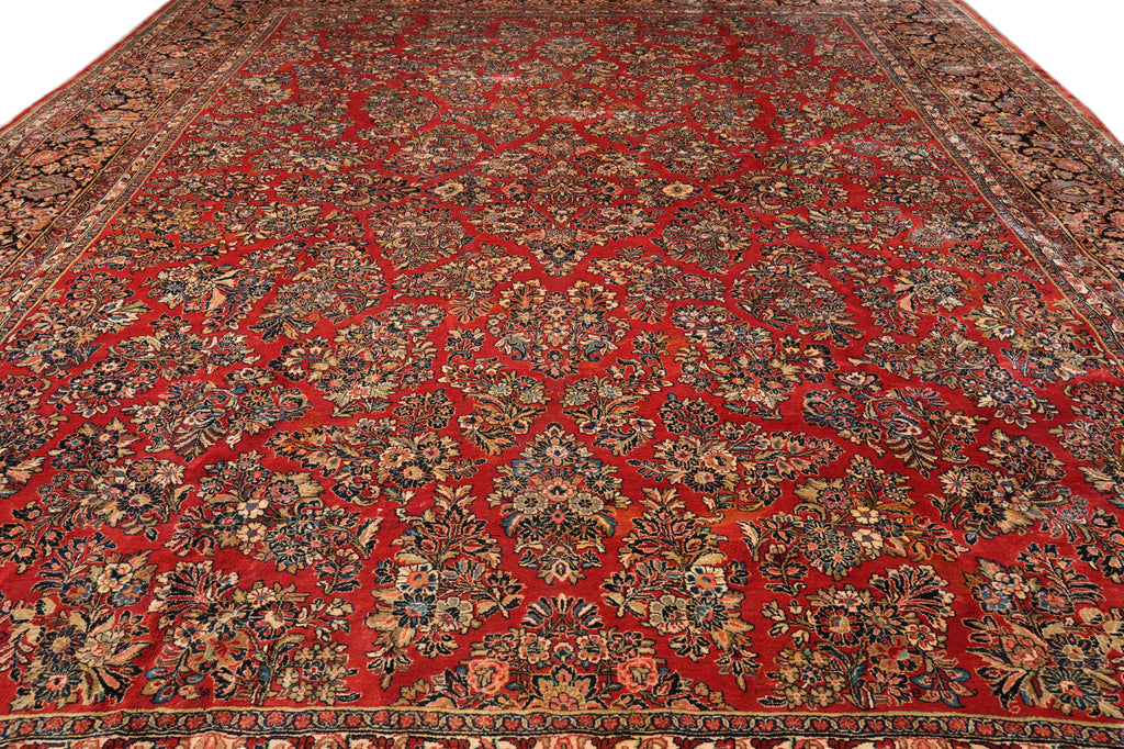14 x 19 Antique Persian Sarouk Rug #PIX-21436