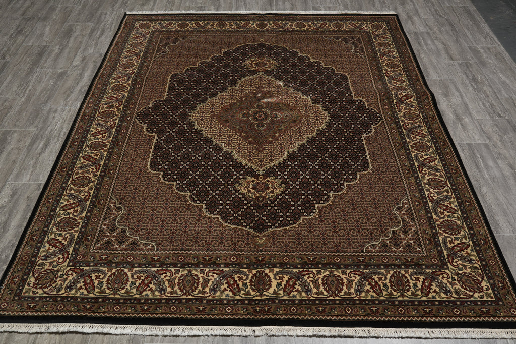 6.8 x 8 Traditional Wool Silk Hand-Knotted Quality Handmade Rug #F-3079