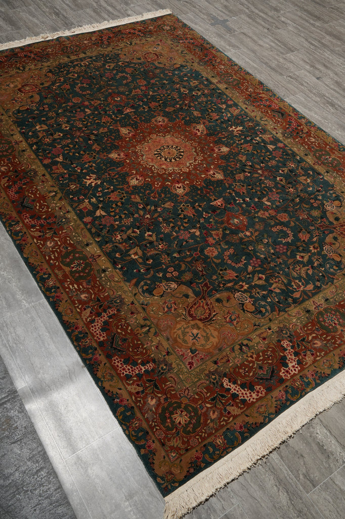 6 x 9 GREEN High Quality Wool & Silk Rug - China #PIX-18797