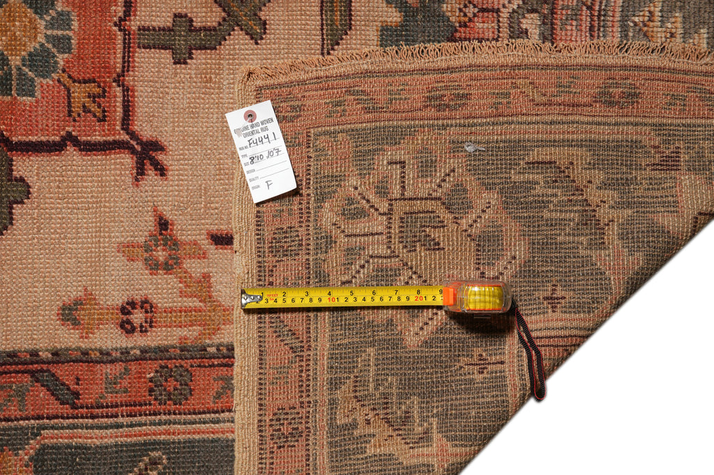 9 x 10.7 New Handmade Wool Rug Tan #F-4441