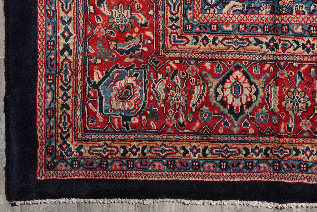 10.7 x 14.6 Persian Herati Mahal Rug Navy Blue #F-4129