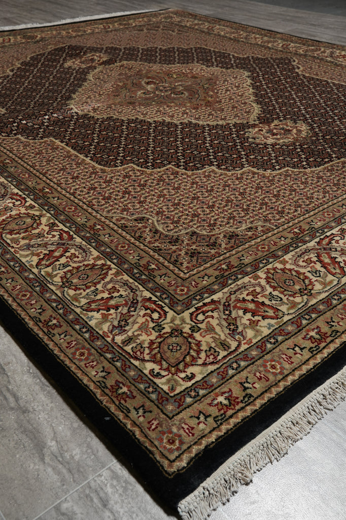 6.8 x 8 Tribal Persian Traditional Wool Silk Hand-Knotted Rug #F-3080