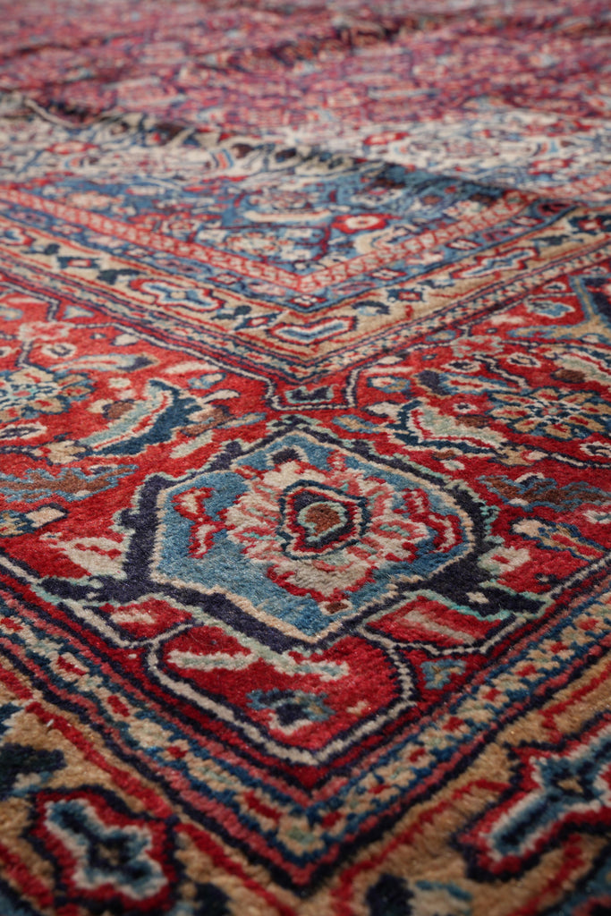 10.7 x 14.6 Persian Herati Mahal Rug Navy Blue #F-4129