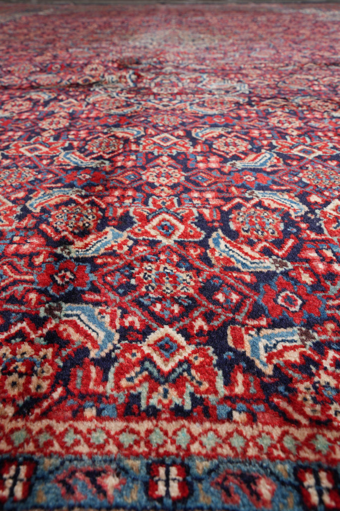 10.7 x 14.6 Persian Herati Mahal Rug Navy Blue #F-4129