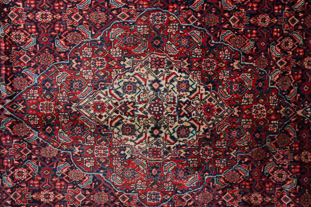 10.7 x 14.6 Persian Herati Mahal Rug Navy Blue #F-4129